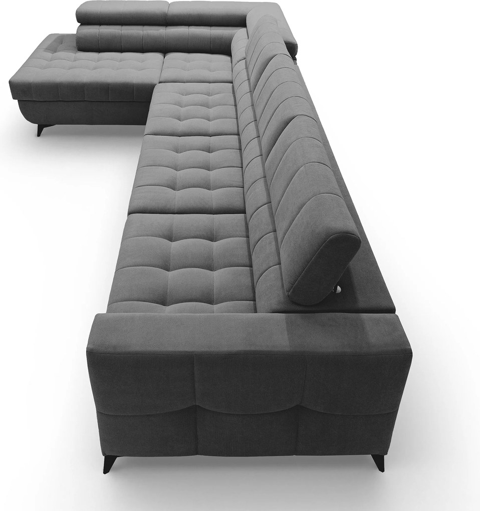 Rohová sedačka Nardo Maxi s funkciou spania ľavá - sivý plyš Pretty 17