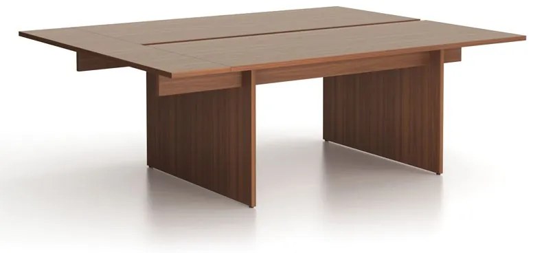 Kancelársky stôl double SOLID + 1x prísed, 200x165 cm, orech