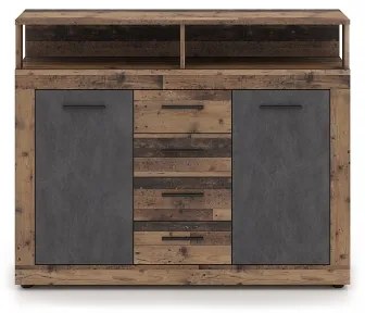 Komoda RUNA tmavohnedá/antracitová