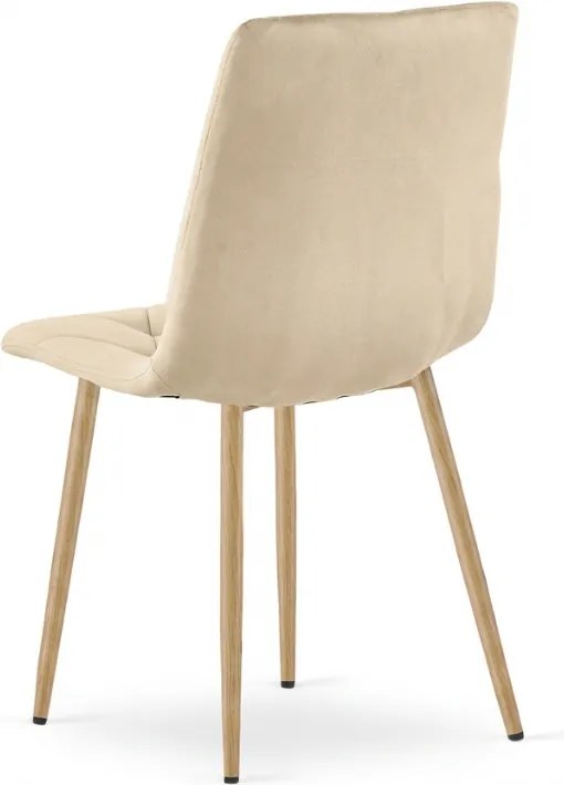 Krémová zamatová stolička LIBRA BUTTER CREAM