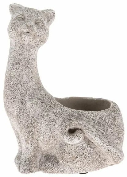Betónový kvetináč Mačka, sivá, 16,5 x 22 x 13,5 cm