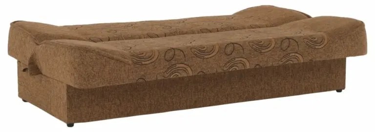 Kondela Pohovka, rozkladacia, látka zlatá + vzor, ASIA NEW