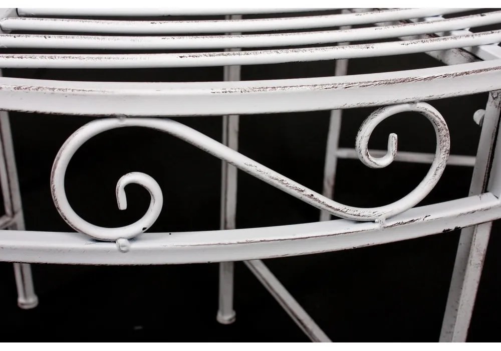 Biela kovová záhradná lavica Varda – Garden Pleasure