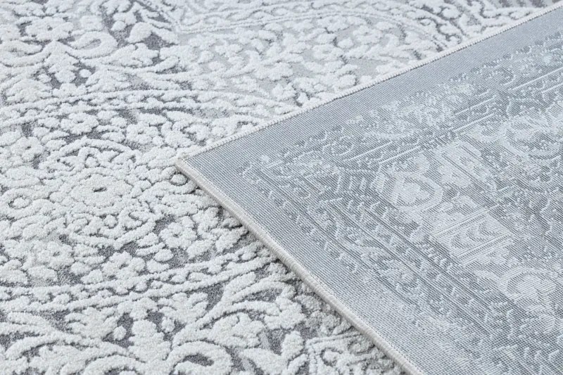 Moderný koberec NOBLE 9479 65 ornament vintage - Štrukturálny, dve vrstvy rúna, krémová sivá Veľkosť: 120x170 cm