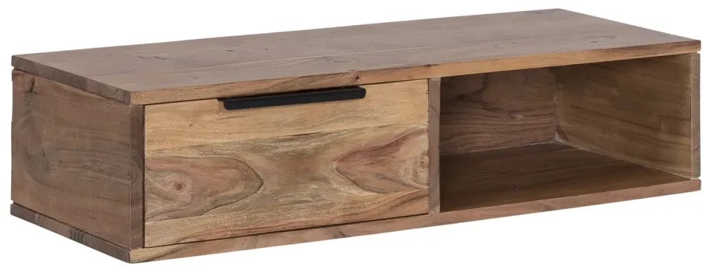 furniture-nabytek.cz - Masívna nástenná polica Auckland z akácie, lakovaná, hnedá – 80×30×20 cm