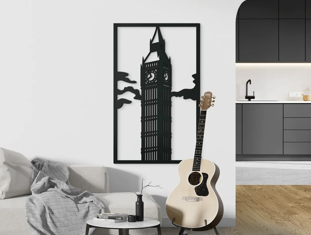 drevko Obraz Big Ben Rozmer obrazu: 65 x 39,5 cm, Farba dekorácie: Čierna