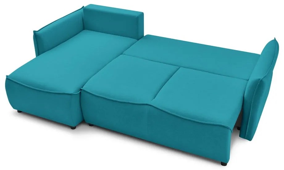 Tyrkysovomodrá rozkladacia rohová pohovka (ľavý roh) Leon – Bobochic Paris