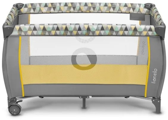 Lionelo - Cestovná postieľka SVEN PLUS sivá/žltá