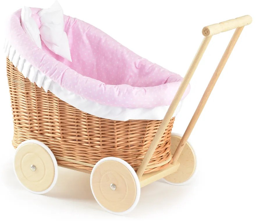 Kočík prútený pre bábiku Buggy I.š. 50 x hl. 30 x v. 40/50(cm)