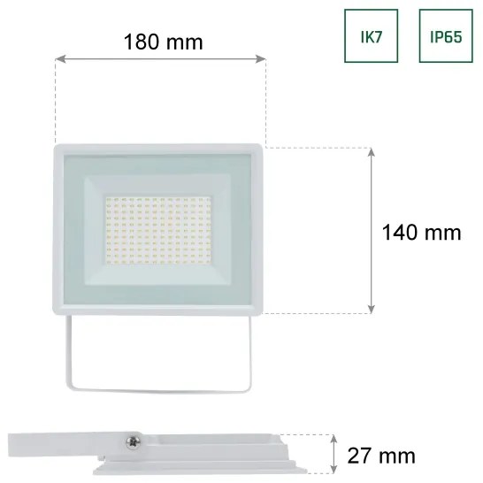 LED Vonkajší reflektor NOCTIS LUX 3 LED/50W/230V IP65 biela