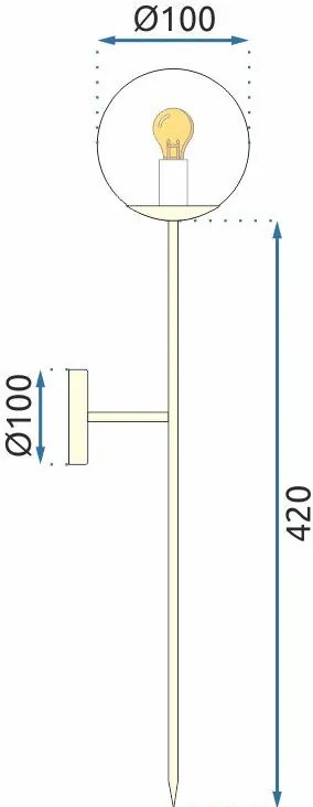 Toolight - Moderné nástenné svietidlo 52cm APP578-1W 1xG9, zlatá, OSW-08757