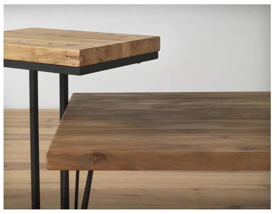 Odkladací stolík s doskou z brestového dreva Geese Lorena