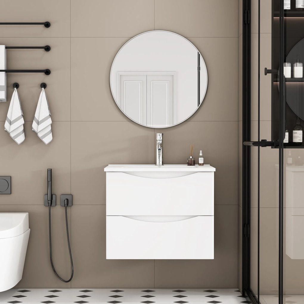 Závesná skrinka pod umývadlo Houseland Bravio 60 cm biela