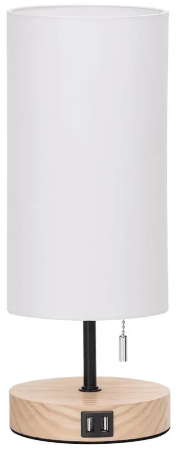 Aigostar B.V. Aigostar - Stolná lampa s USB portom 1xE27/40W/230V béžová AI1552