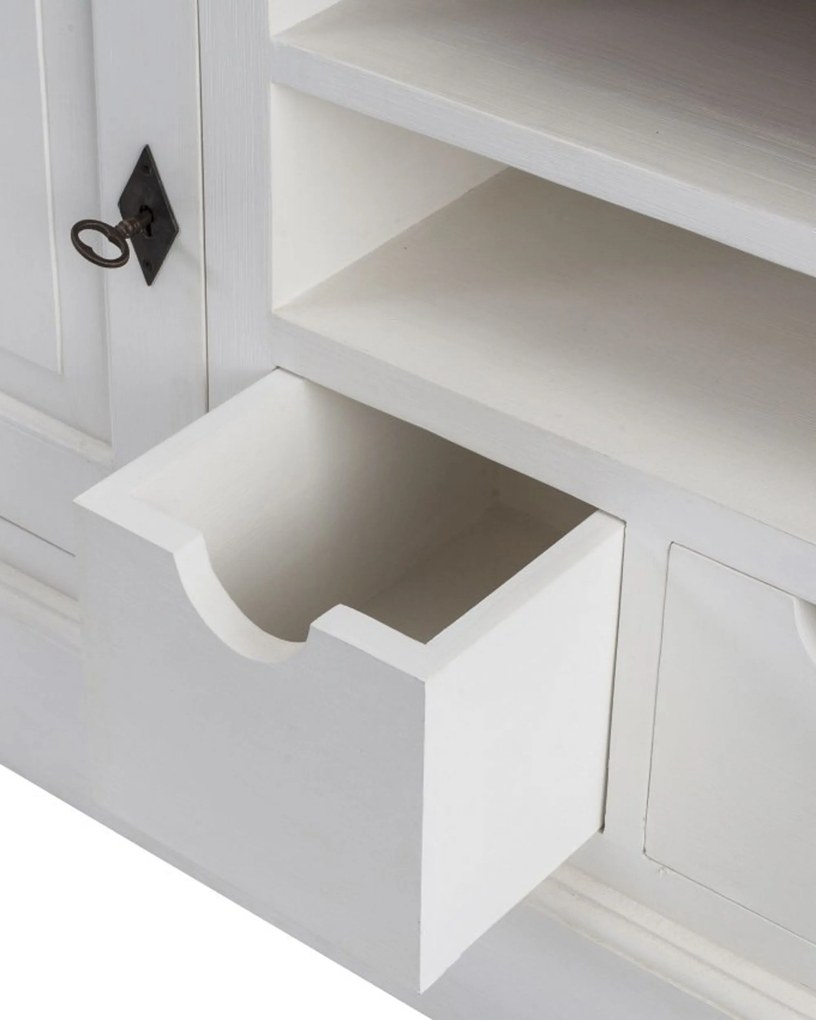 RTV skrinka Brighton 150 x 40 x 65 cm white&natural