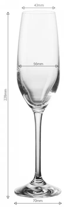 Lunasol - Poháre na šampanské 205 ml set 4 ks - Univers Glas Lunasol META Glass (322121)