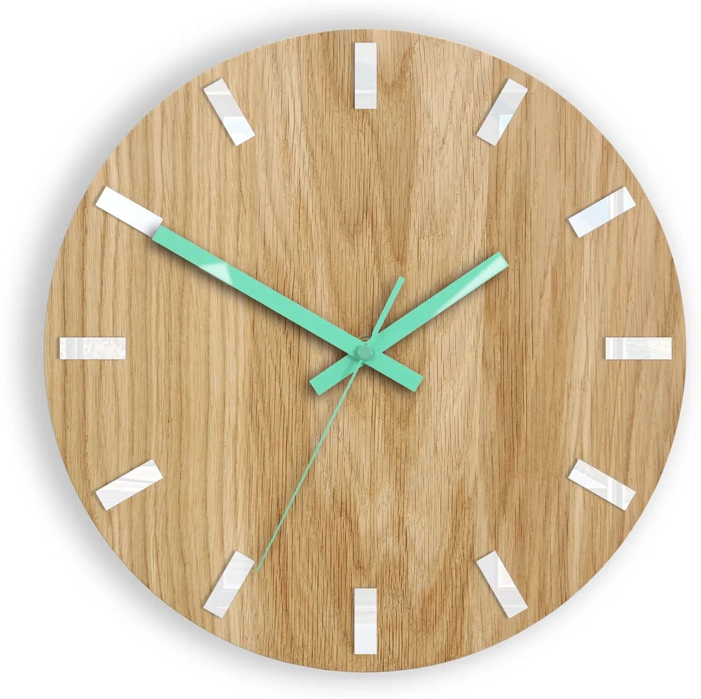 Nástenné hodiny Simple Oak hnedo-mätové