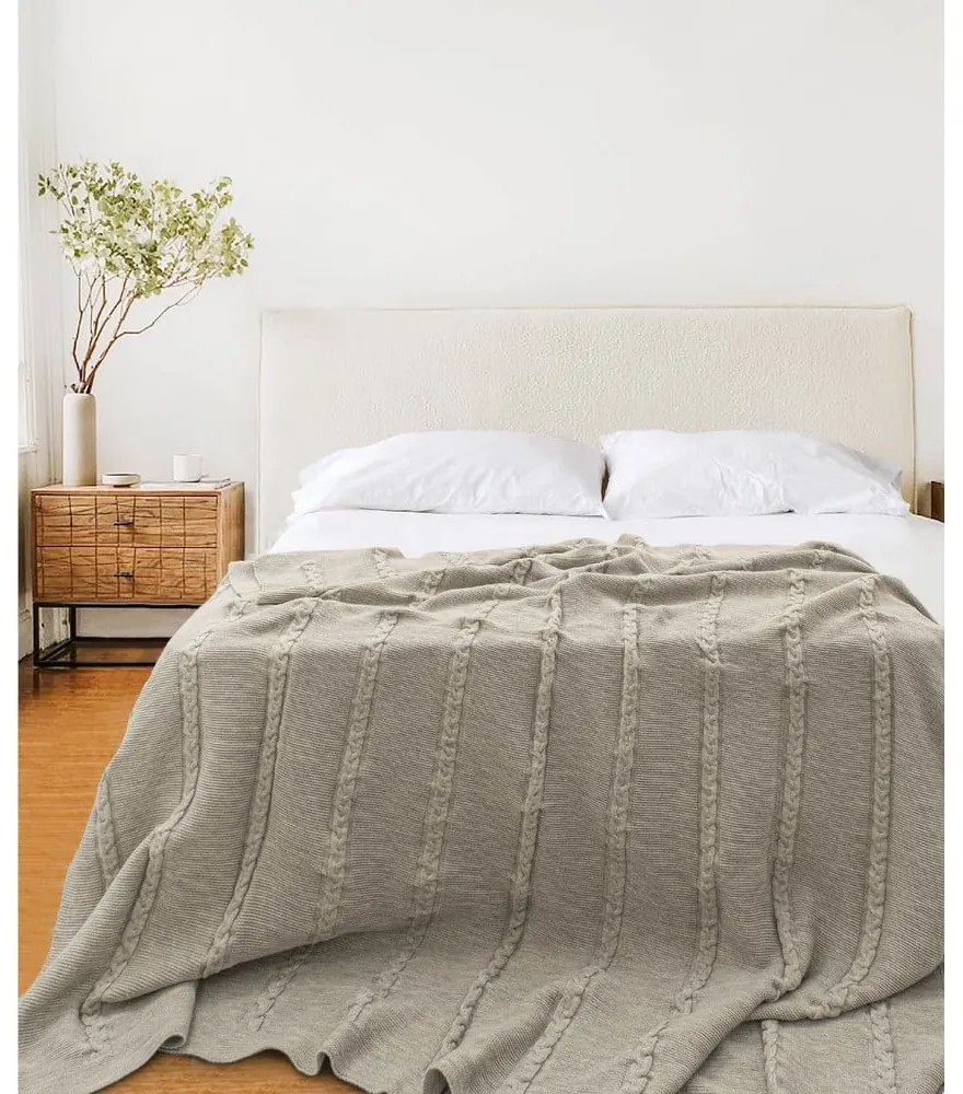 Béžový pléd 200x220 cm Trenza – Oyo Concept