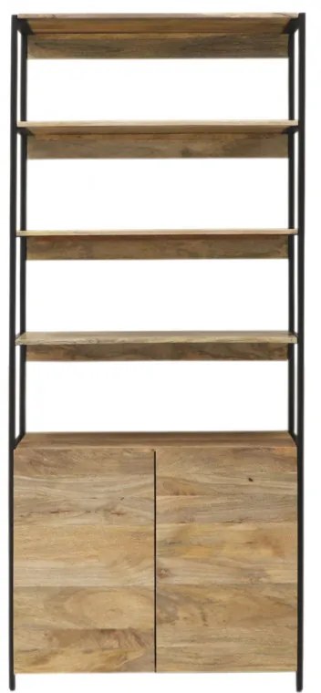 Knižnica Gita 90x213x35 indický masív mango Mango natural