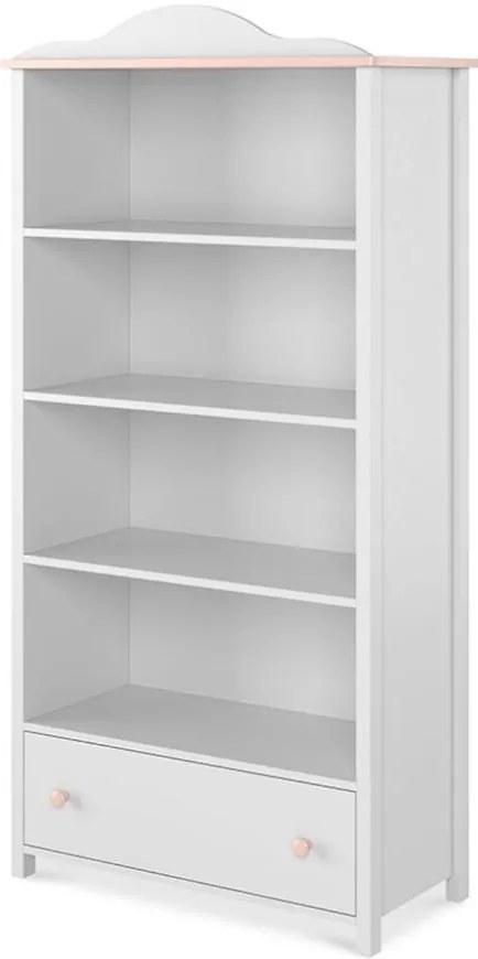 Regál 1S Luna LN-02 biely/ružové