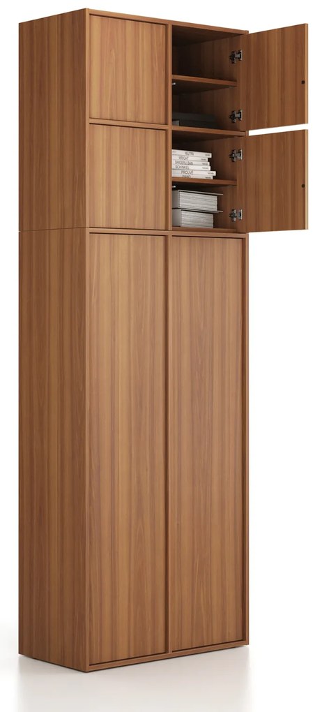 Nadstavba pre skrine FRAME, 4x dvere, 872 x 450 x 854 mm, PUSH-lock, orech