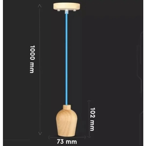 Luster na lanku 1xE27/60W/230V modrá