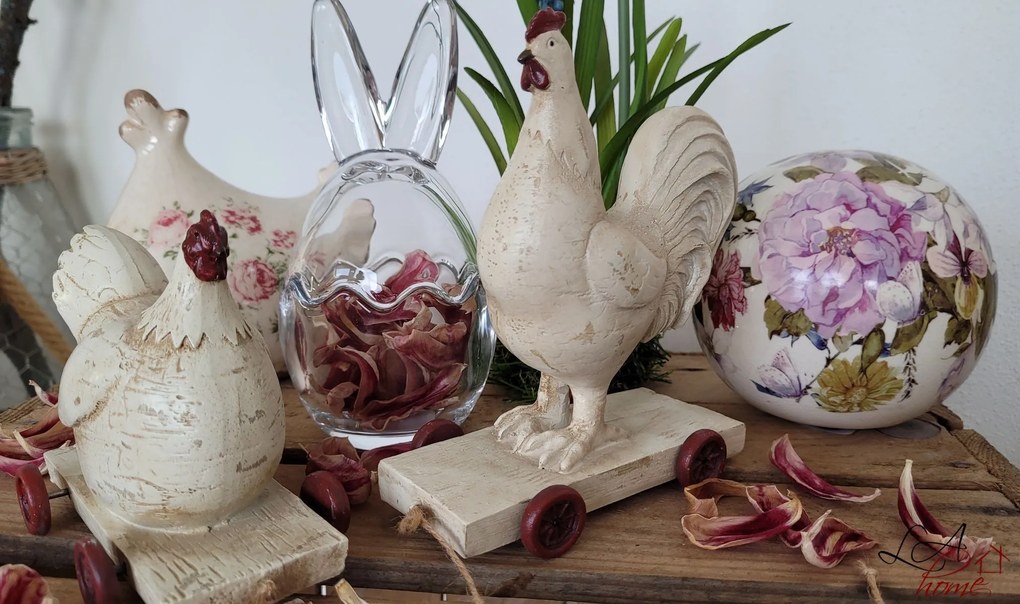 Keramická dekoračná guľa s kvetmi Lovely Flowers M - Ø12*11 cm