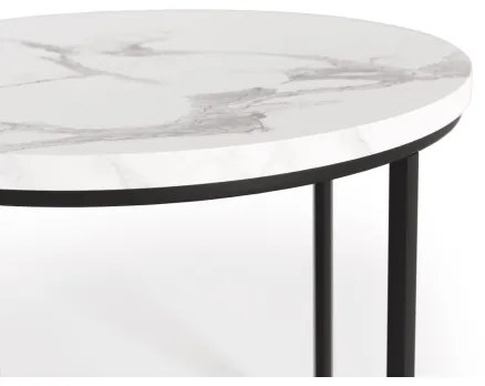 SADA 2x Konferenčný stolík OREO pr. 43/53 cm čierna/dekor mramoru