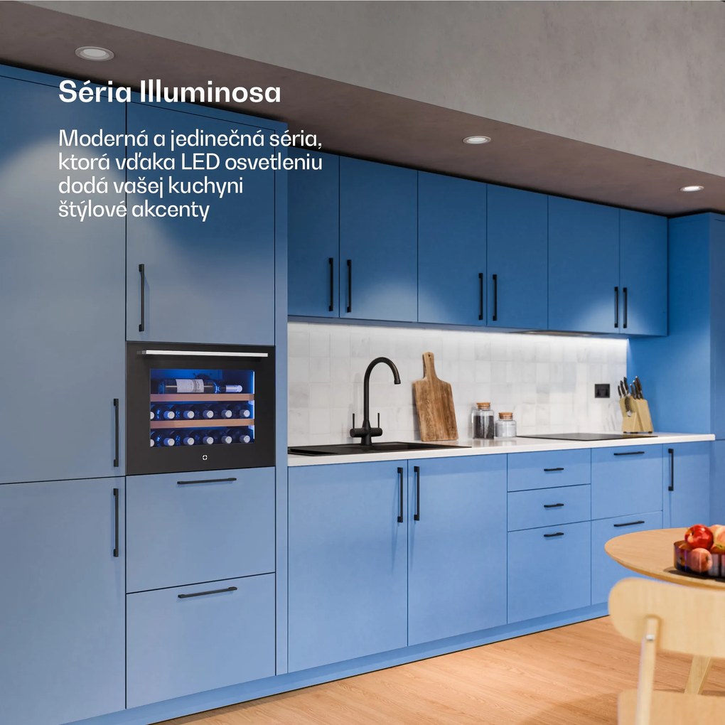 Klarstein Illuminosa vstavaná chladnička na víno | Moderná | UV ochrana | 61 litrov | 19 fliaš | 60 cm