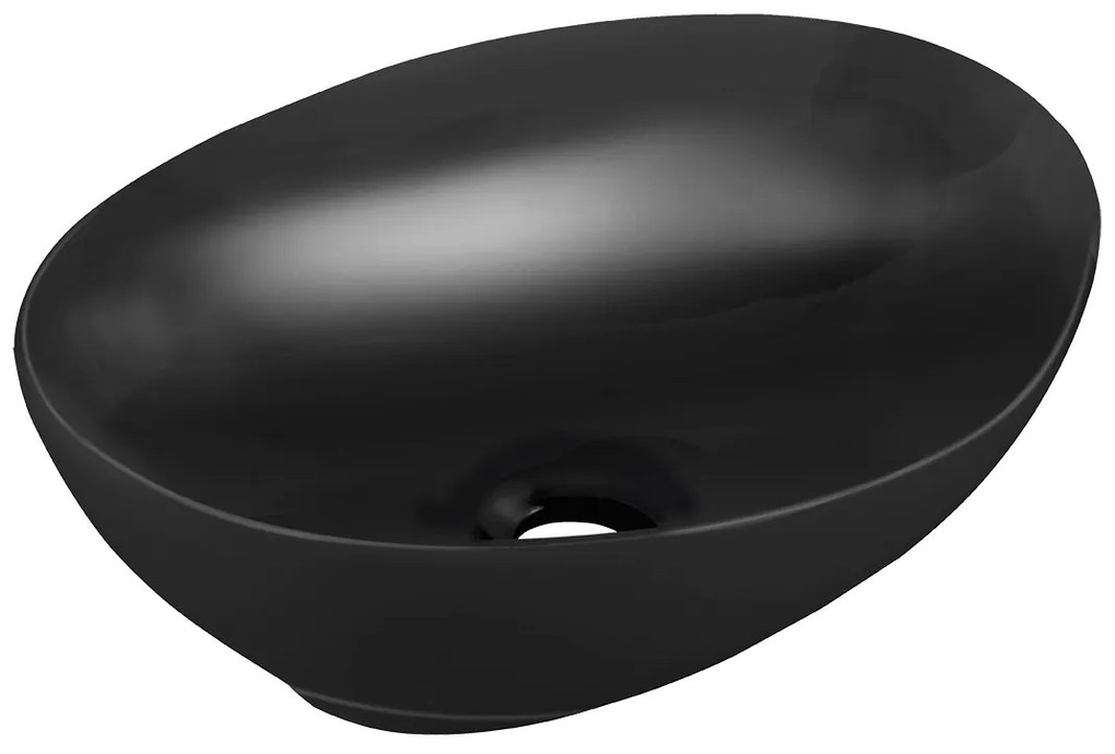 Laveo Desna, umývadlo na dosku 41x33x14 cm, čierna matná, LAV-VUD_B241