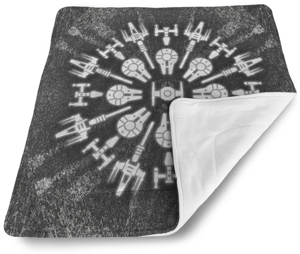 Sablio Deka pre bábätko Star Wars Vesmírne lode na šedom abstrakte - 80x100 cm
