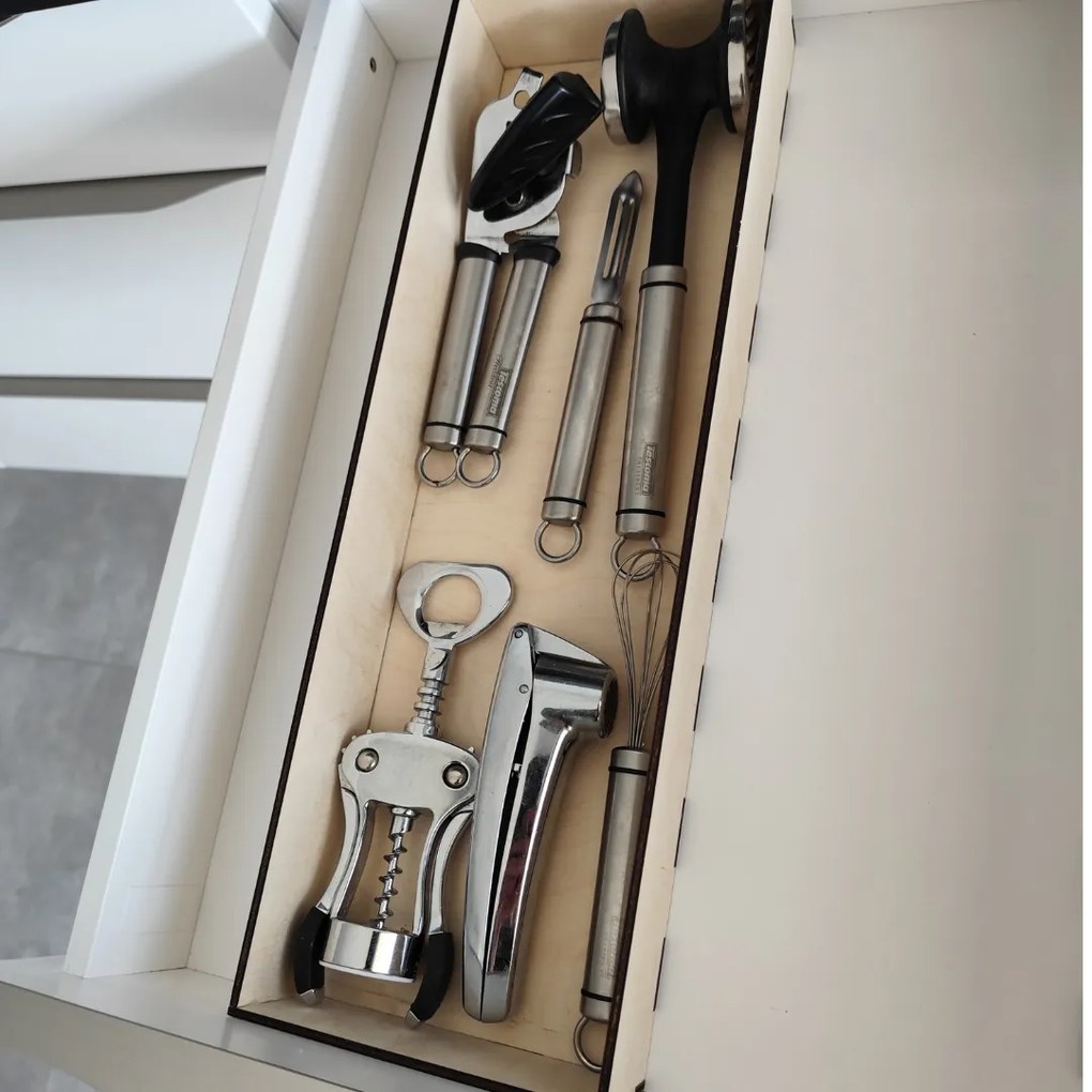 usporadejto.cz Organizér do zásuvky, vložka do zásuvky, drevený VASKY, 45,5 x 15 x 6 cm