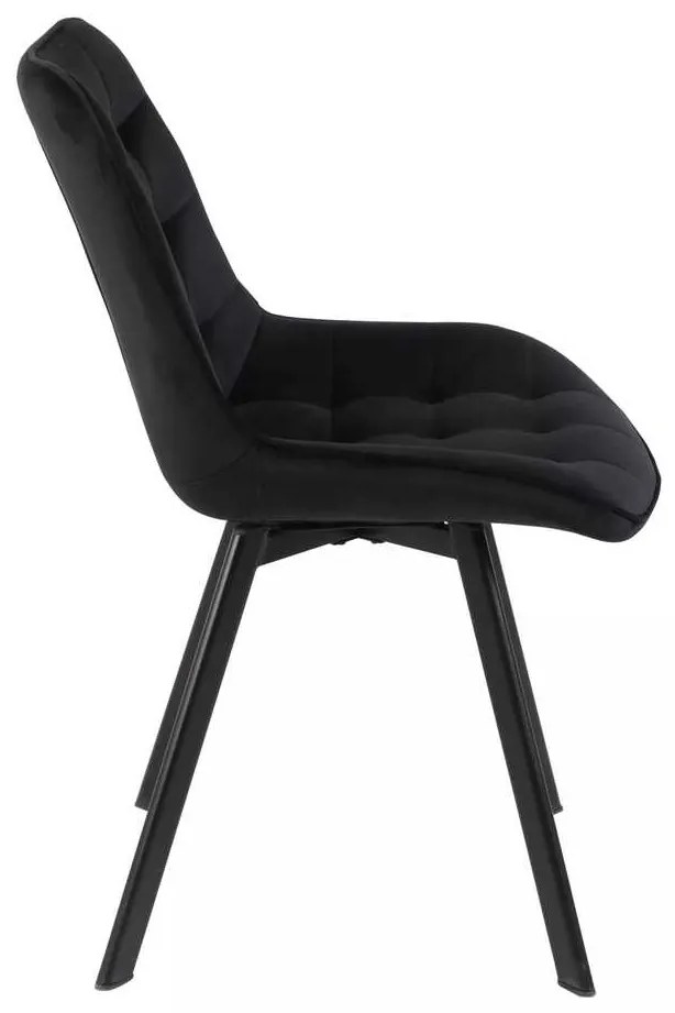 Jedálenská stolička Albons Velvet, čierna