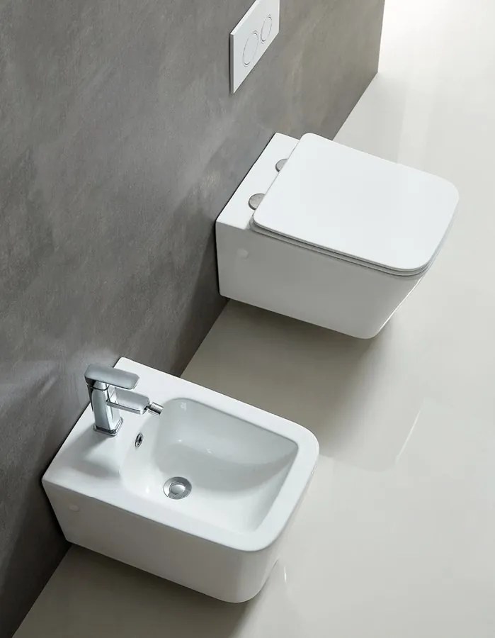 Sapho Sapho, PORTO závesná WC misa, Rimless, 36x52 cm, biela