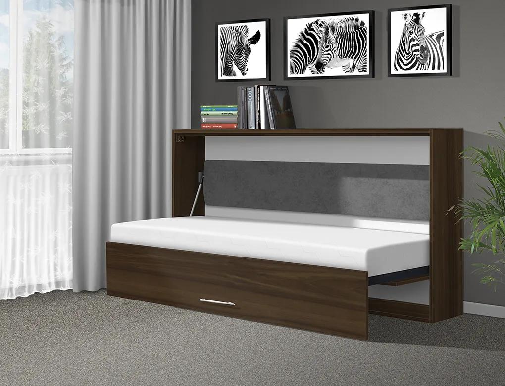 Nabytekmorava Sklápacia posteľ VS1056, 200x90cm farba lamina: orech, Varianta dverí: matné