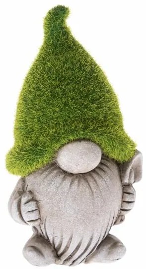 Záhradná dekorácia škriatok s lopatkou, keramika, 10,5 x 18,5 x 8,5 cm