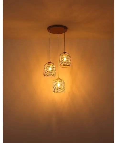 Globo 15965-3HR - Závesný luster na lanku DICHTI 3xE27/40W/230V