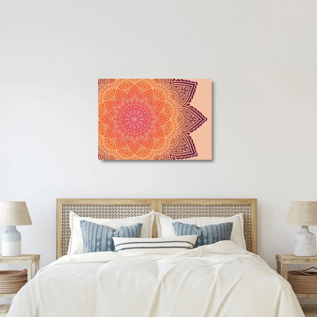 Sklenený obraz - Mandala umenia (70x50 cm)