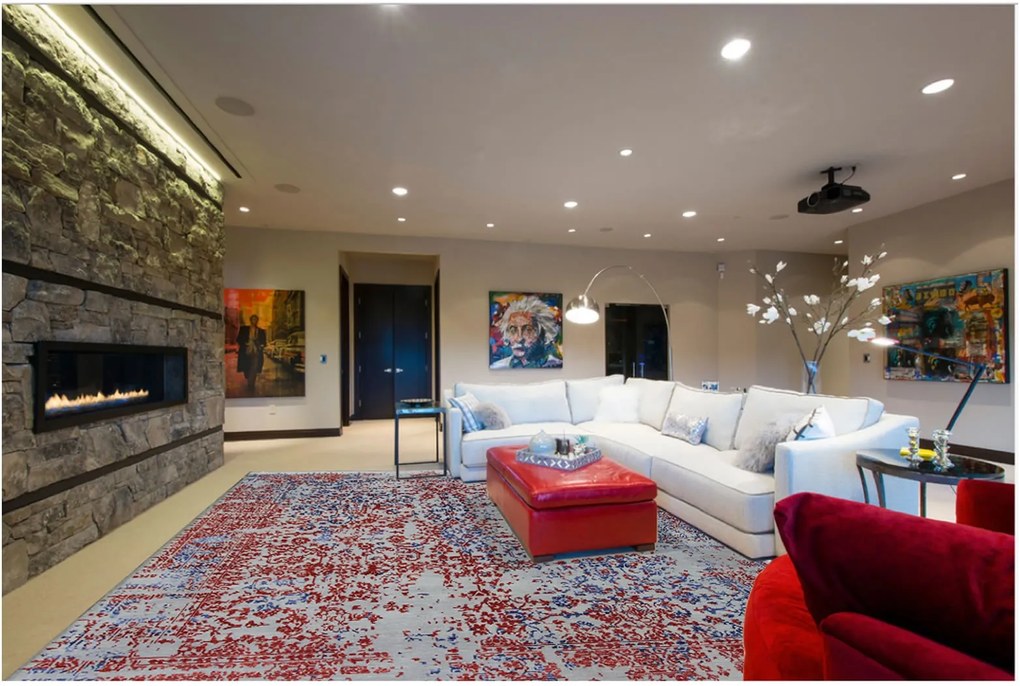 Ručne viazaný kusový koberec Diamond DC-JKM Silver / blue-red, 180x275, červená, chodba / predsieň, Diamond Carpets India