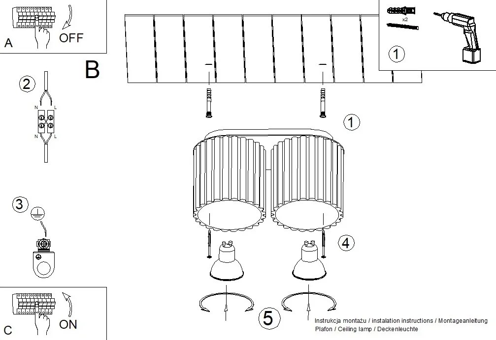 Stropné svietidlo Aura, 2x olivovo zelené hliníkové tienidlo, (10 cm)