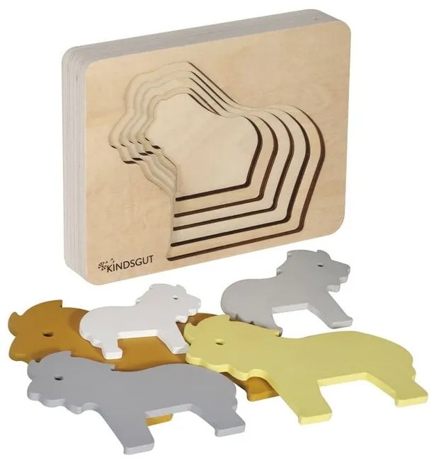 Drevené detské puzzle Kindsgut Lion