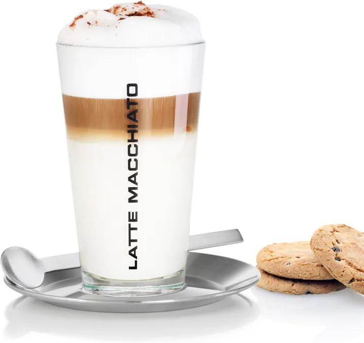 Blomus Pohár na latte macchiato s podšálkou a lyžičkou CONO