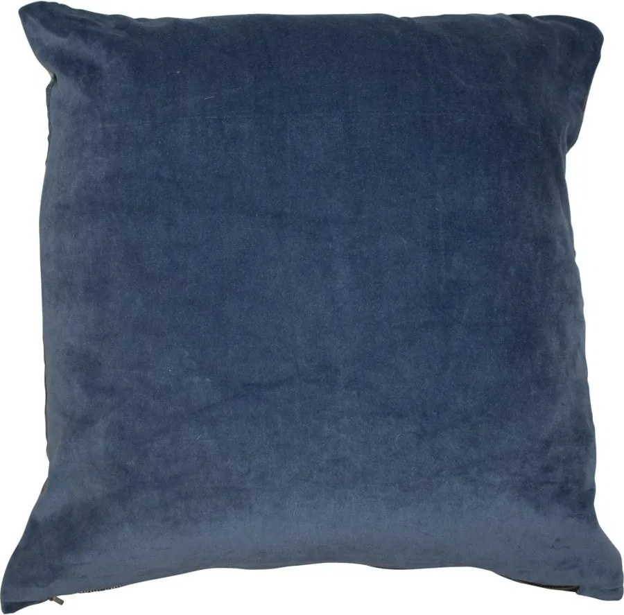 Petrolejový zamatový vankúš s papagájmi - 45 * 45 * 15cm