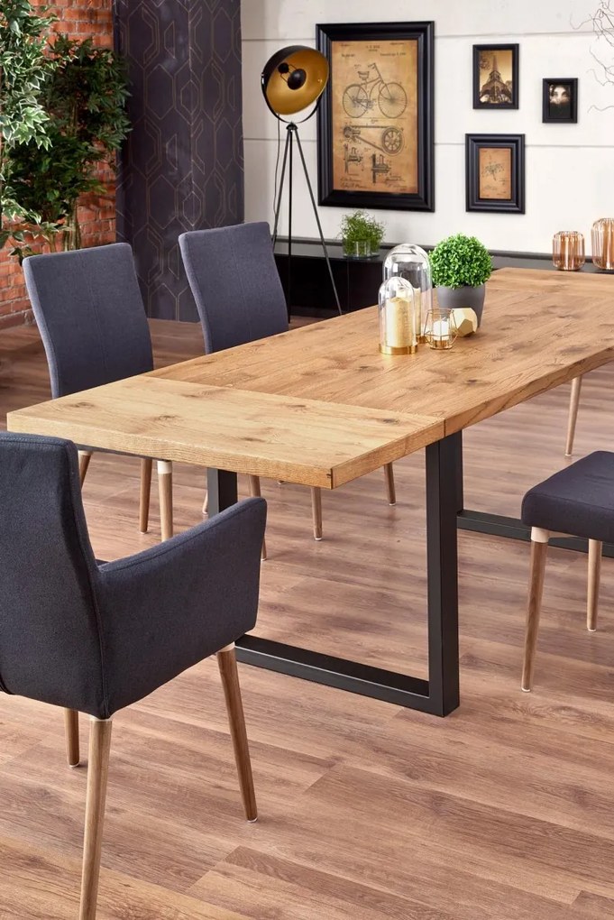 Jídelní rozkládací stůl Press 160/250 cm dub artisan/černý