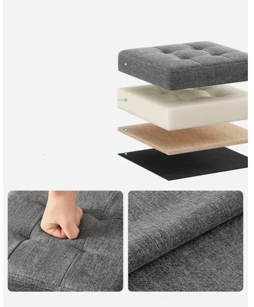 Taburet SULTAN 30x30 cm sivý