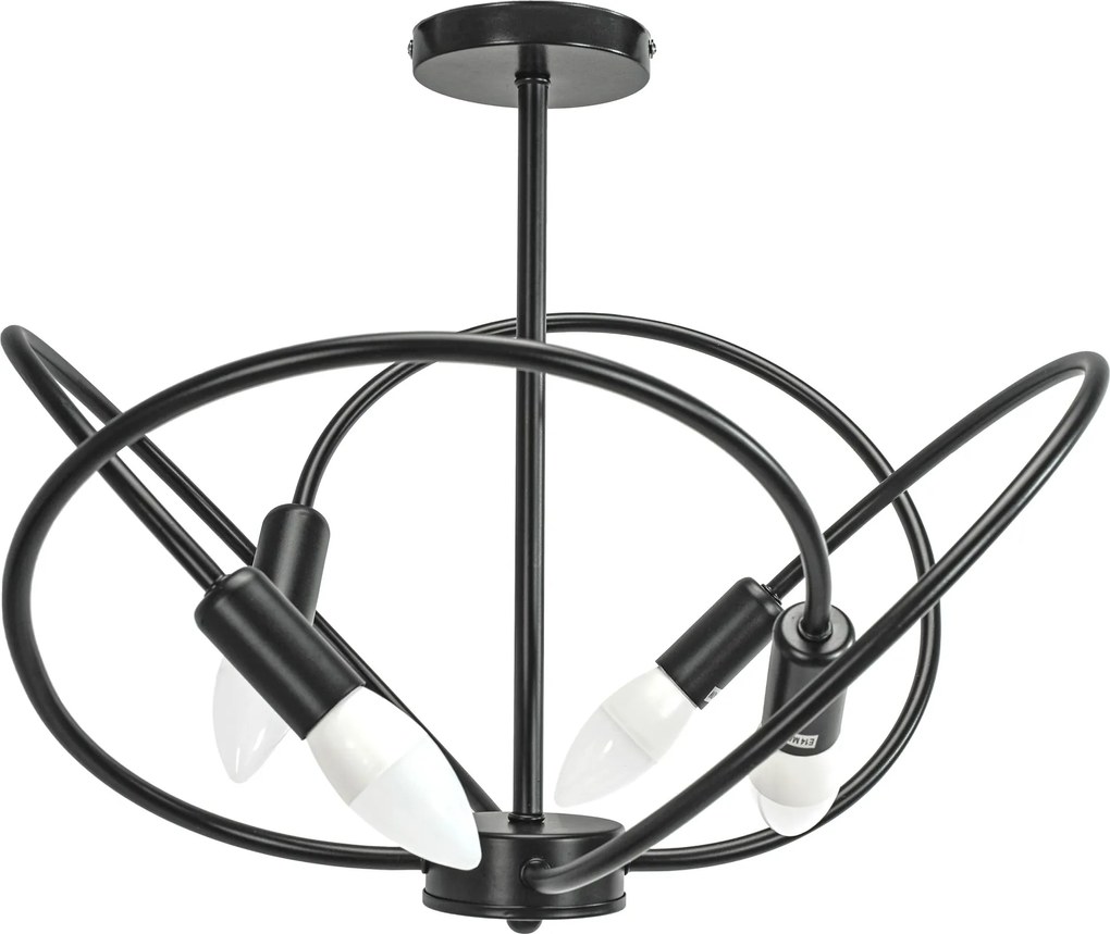 Toolight Toolight, stropné svietidlo 4xE27 APP1093-4C, čierna, OSW-04409