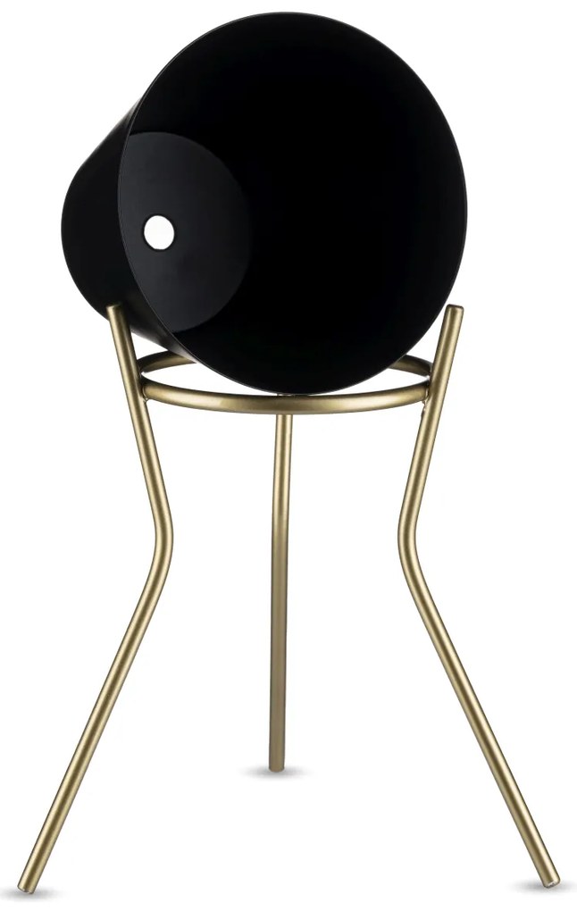 KOVOVÝ KVETINÁČ SO STOJANOM LOFT 20X16 CM ČIERNA/ZLATÁ