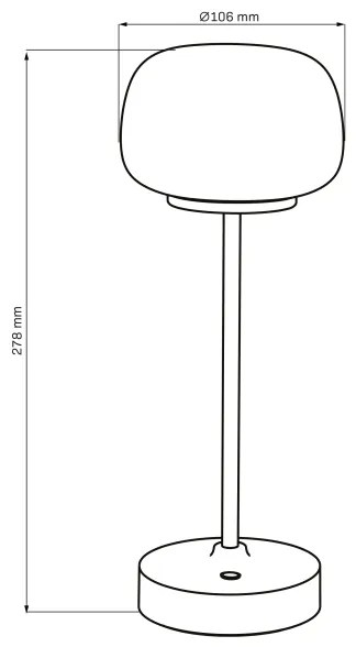 LED Stmievateľná dotyková stolná lampa RIMINI LED/2W/5V USB 2000 mAh čierna/biela