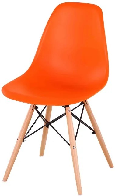 TEMPO KONDELA Cinkla 2 New jedálenská stolička oranžová / buk