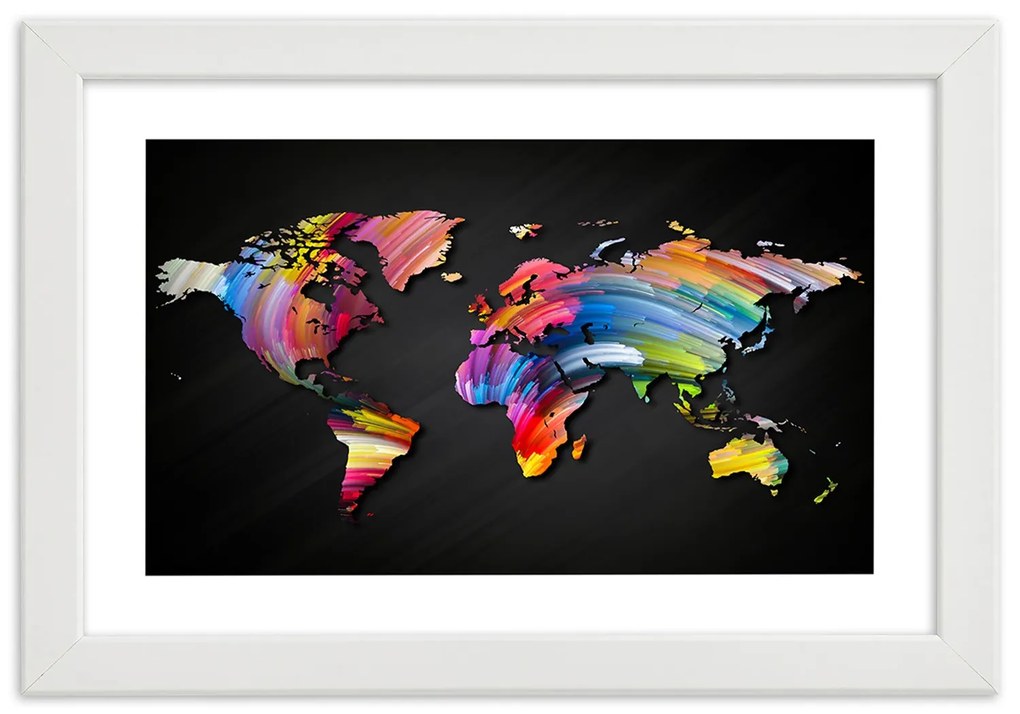 Gario Plagát Mapa sveta v rôznych farbách Farba rámu: Bez rámu, Rozmery: 60 x 40 cm